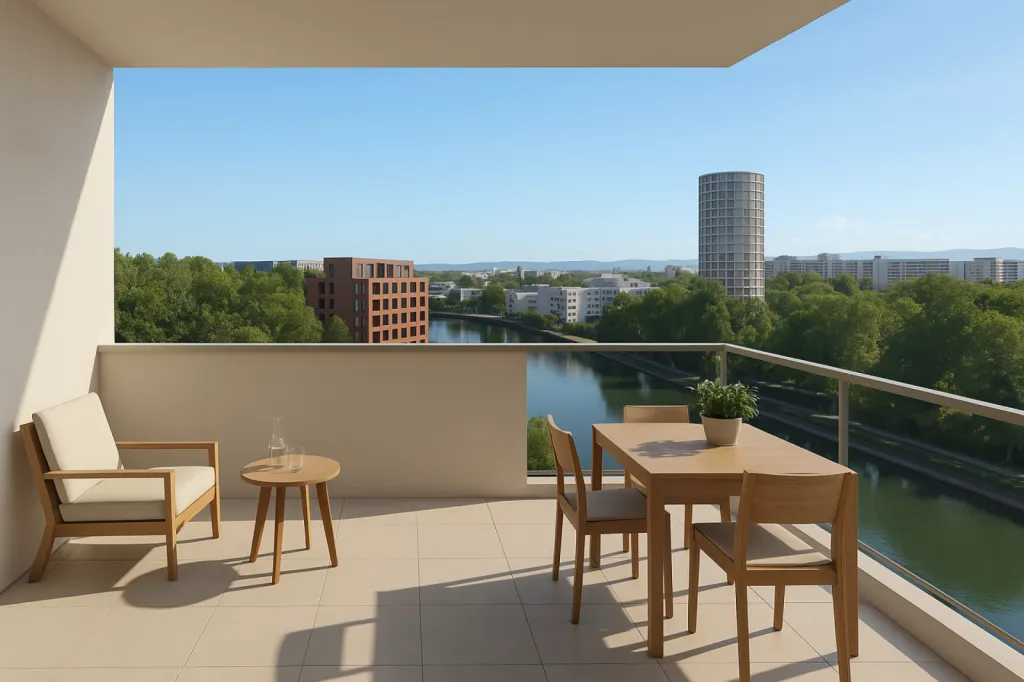 Terrasse avec vue dégagée sur Strasbourg 