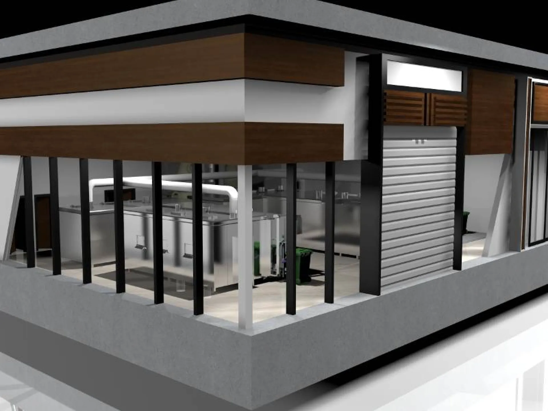 vue 3D extérieure de l'unite de compostage industriel sur site de déchets organiques Eco-digesteur® ED 20 T 