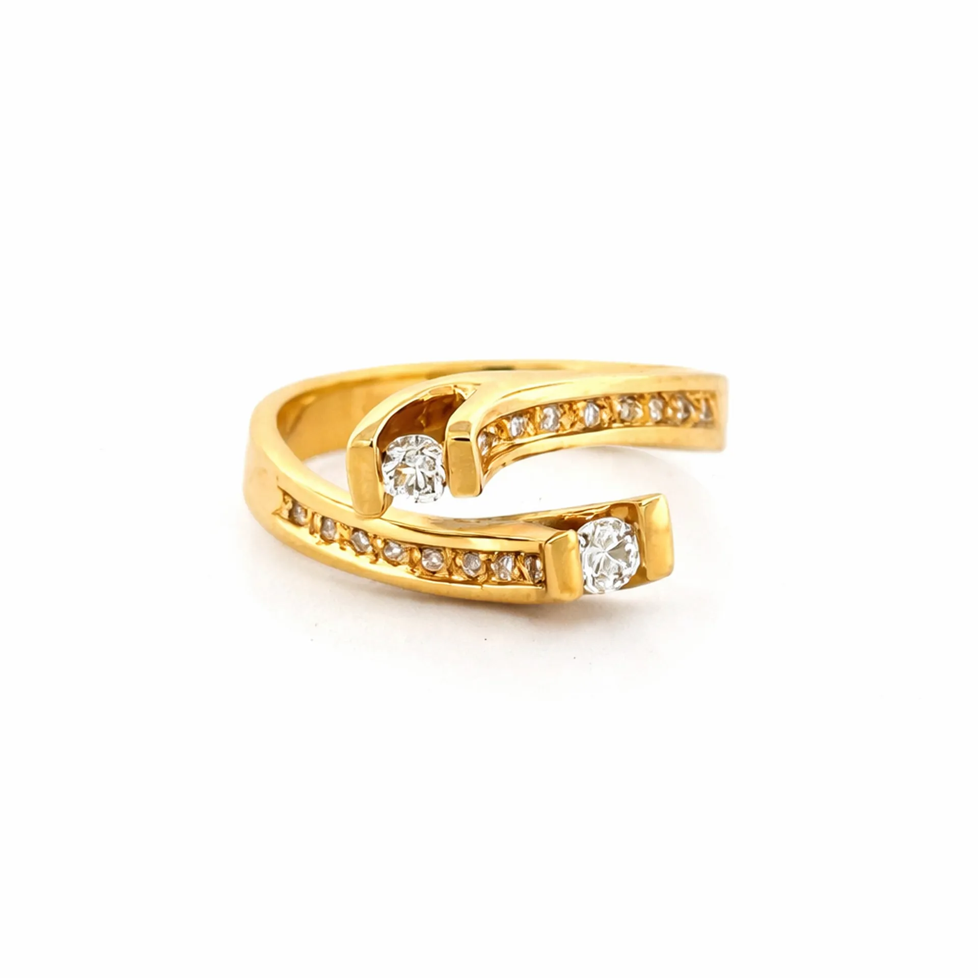 Bague de créateur toi et moi en or 750 avec diamants 0.25 carat pièce unique Or Ligne La Teste de Buch