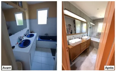 rénovation salle de bain avant aprés Aubagne