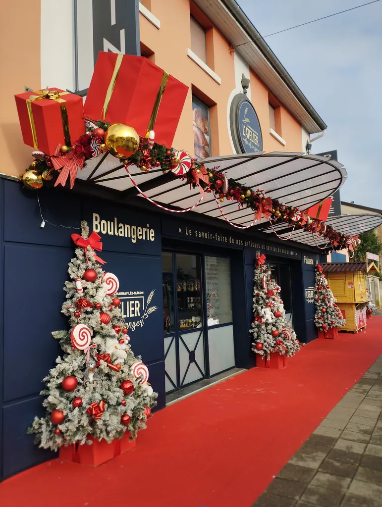 Décoration de Noël de la boulangerie 