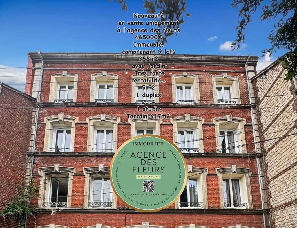 À vendre immeuble de rapport de 355m² situé à ELBEUF (76500)