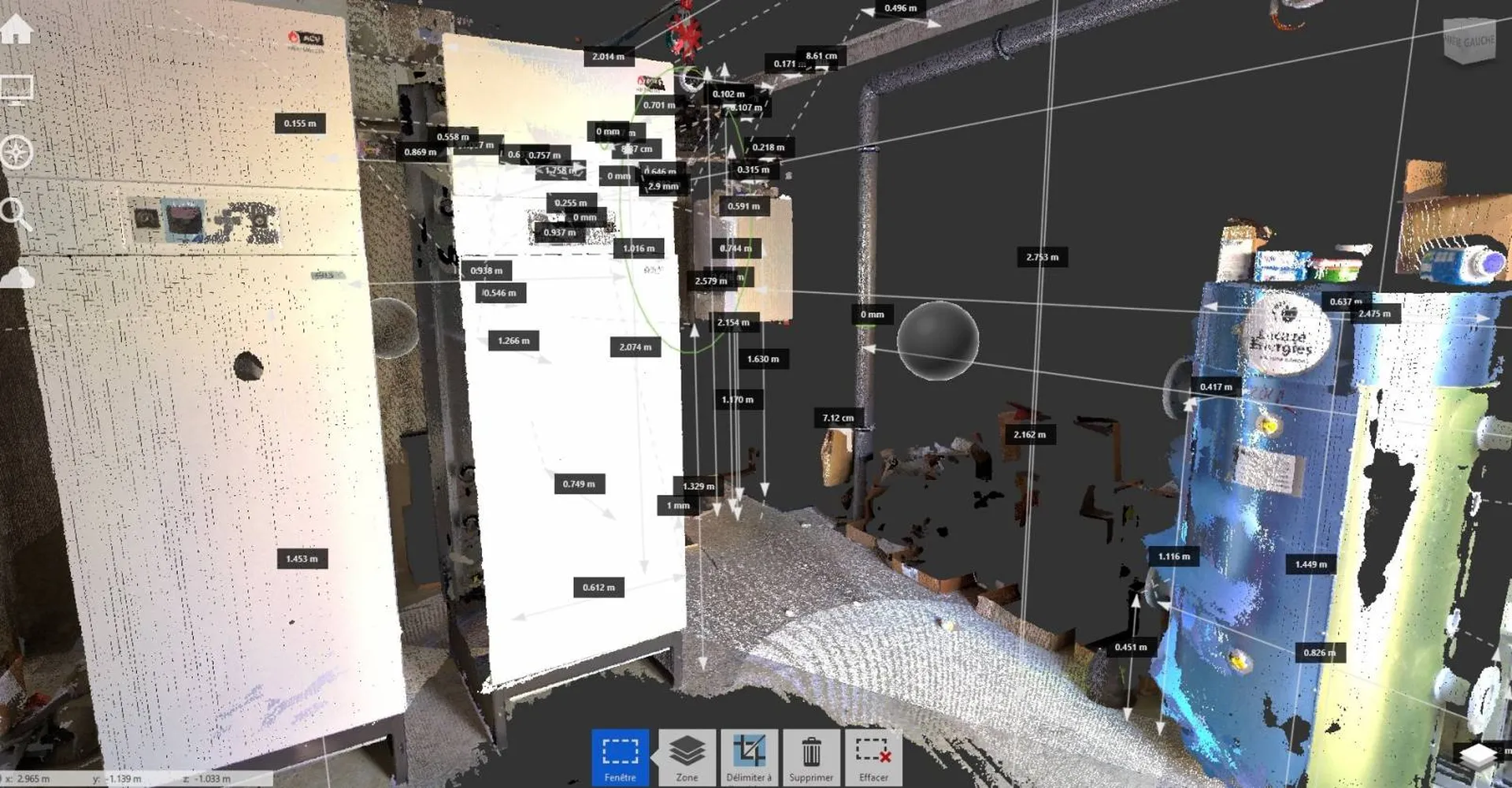 Les cotes prises sur le scan 3D