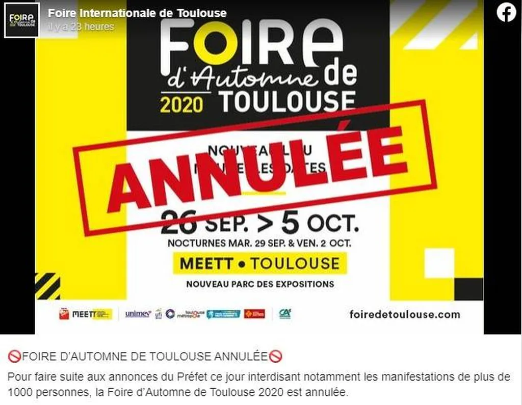 Foire de Toulouse du 26/09 > 05/10/20 : ANNULEE