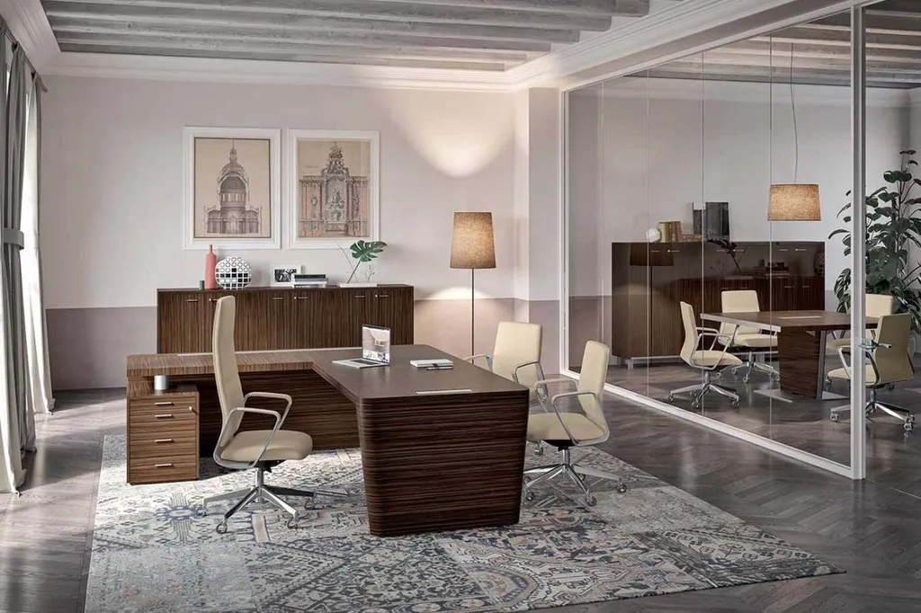 Bureau direction bois avec fauteuil direction ergonomique installé à Alès