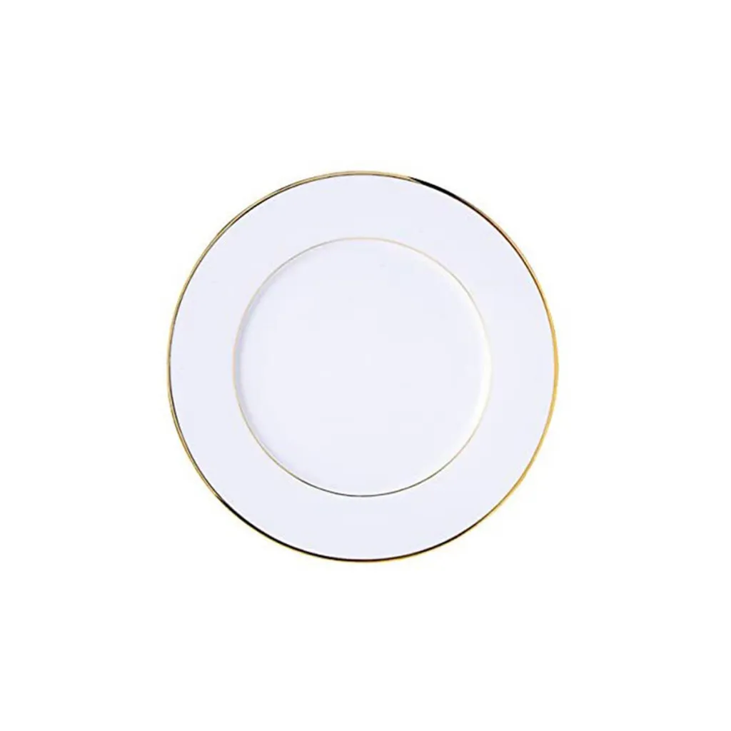 LOCATION D ASSIETTES  A DESSERT EN PORCELAINE BLANCHE LISERE OR POUR MARIAGE AU LUC DANS LE 83