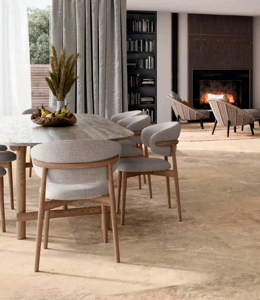 CARRELAGE GRES CERAME EFFET TRAVERTIN IZMIR  60 X 120 X 0,8 CM  (1) SUR LA CALMETTE - GARD - 30.