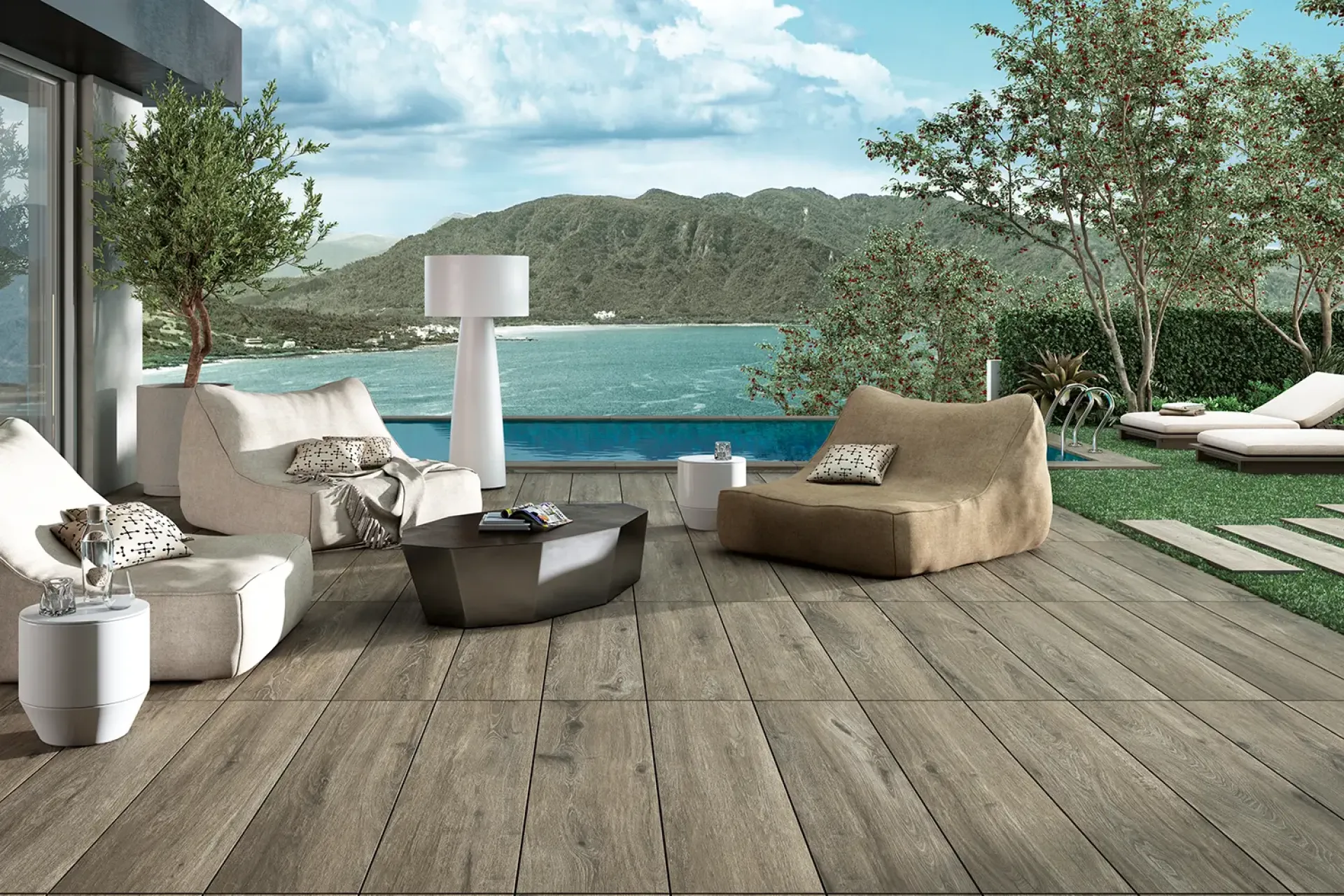 Ambiance chaleureuse et authentique avec un carrelage aspect bois – Exposé à Franqueville-Saint-Pierre