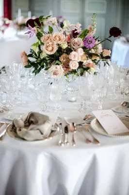centre de table chic pour un mariage au château