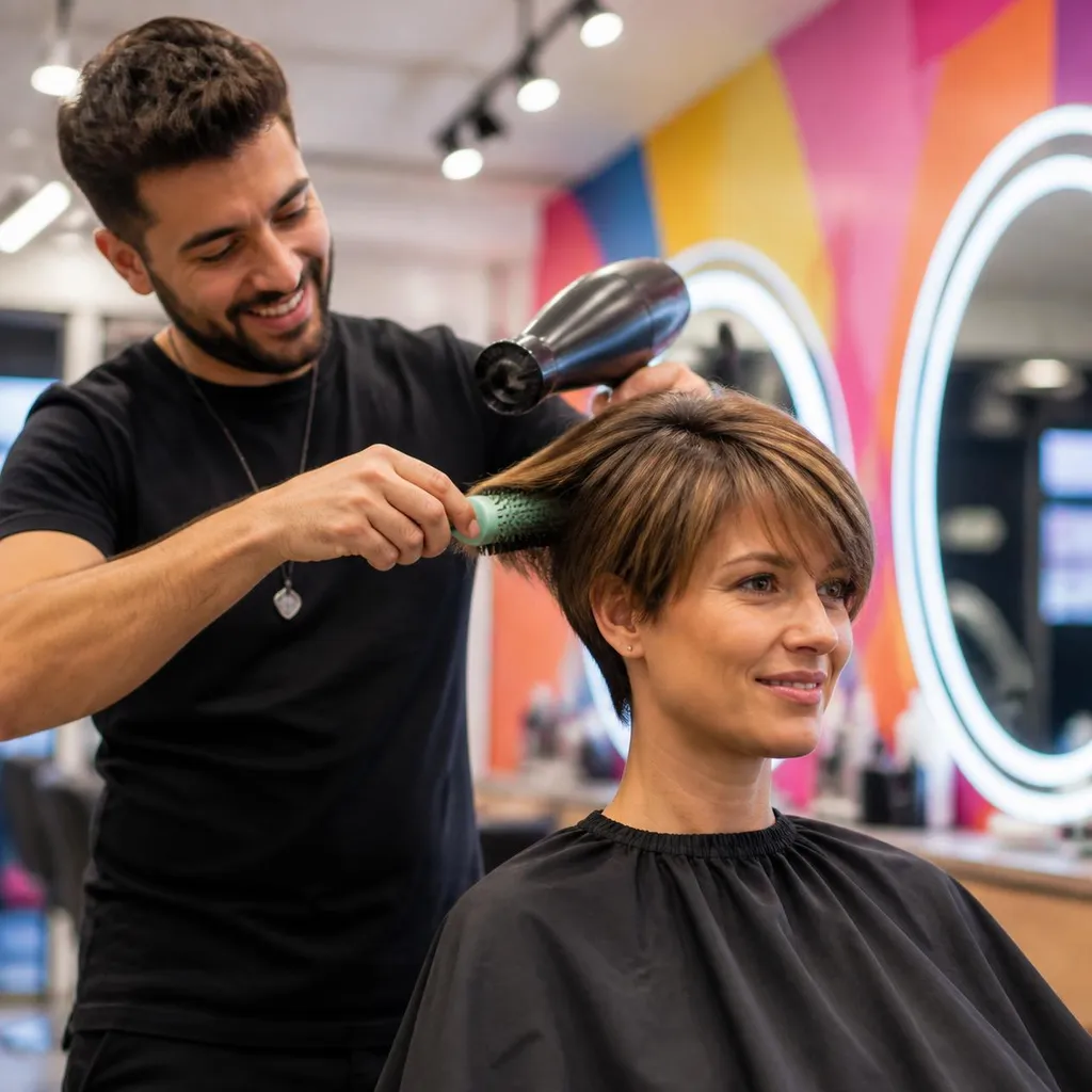 brushing cheveux courts