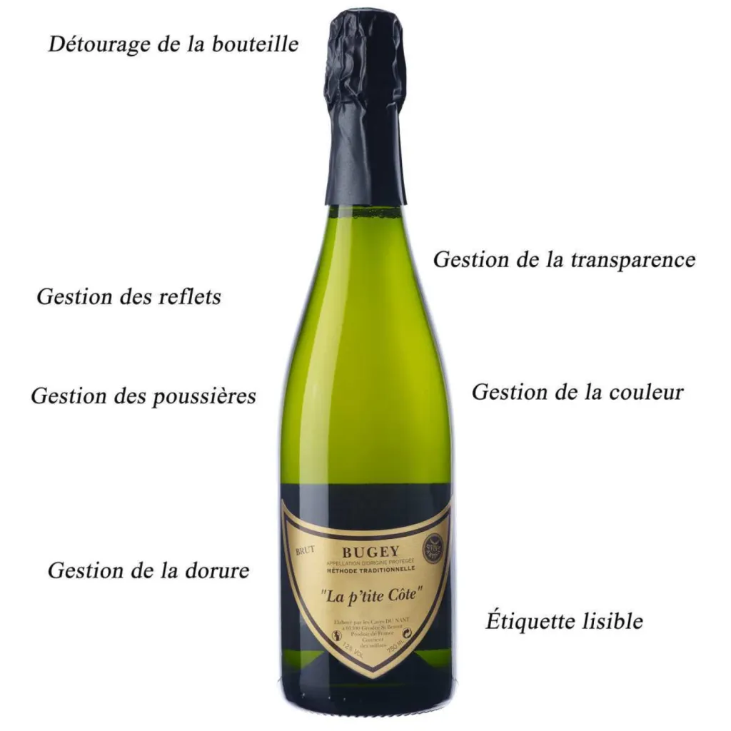 Packshot bouteille de vin à Lyon en région Rhône-Alpes Auvergne