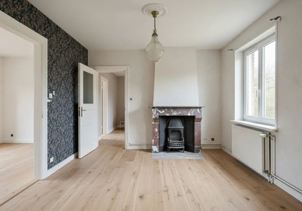 Pose parquet massif et peinture tendue après reprise chape fluide et doublage thermique à Vidauban Var 83550