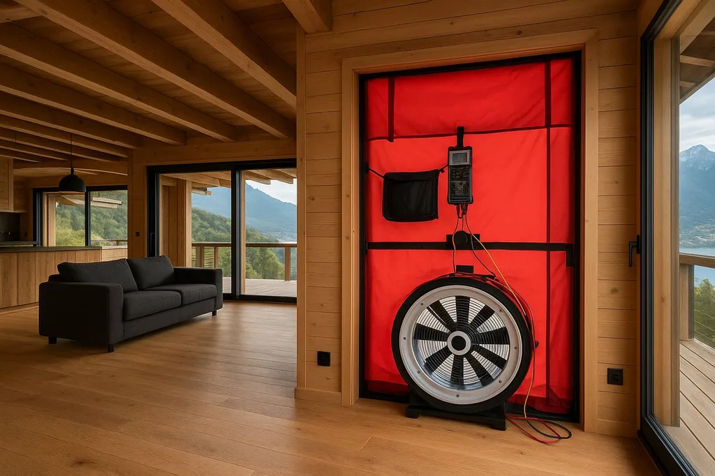 Test d’infiltrométrie d'un chalet à Annecy