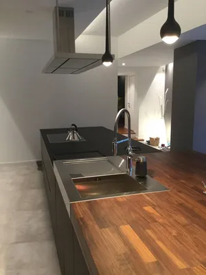 ilot avec plan de travail bois lamellé collé