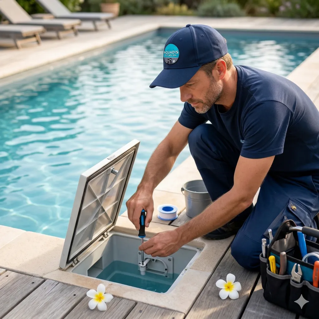 REMPLACER SON SKIMMER ET PIÈCES À SCELLER FUYARD COTE BLEU
