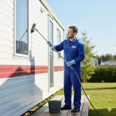 AGENT D ENTRETIEN NETTOYANT UN MOBIL HOME 