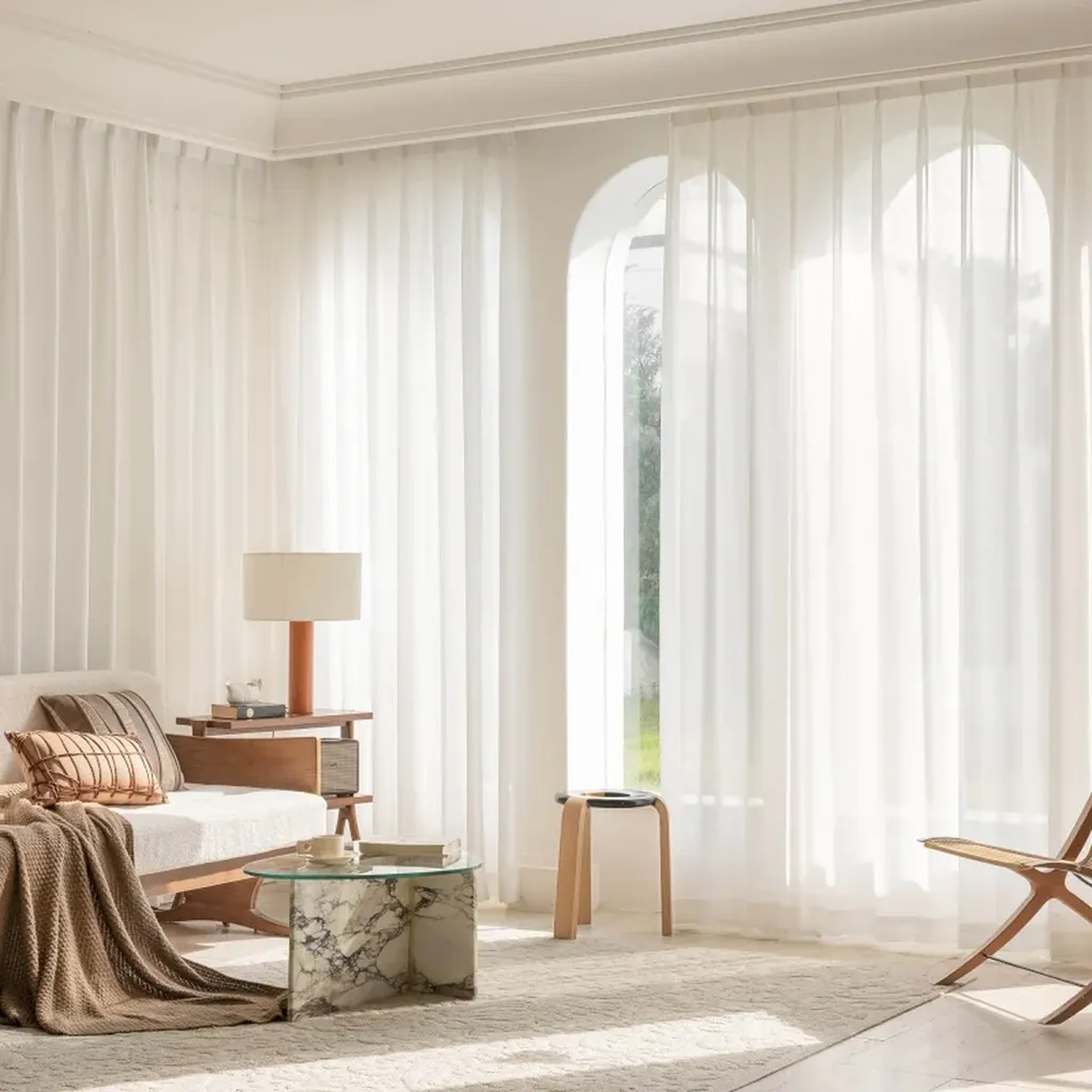 Décoration d'intérieur avec rideaux voilage salon à Bordeaux