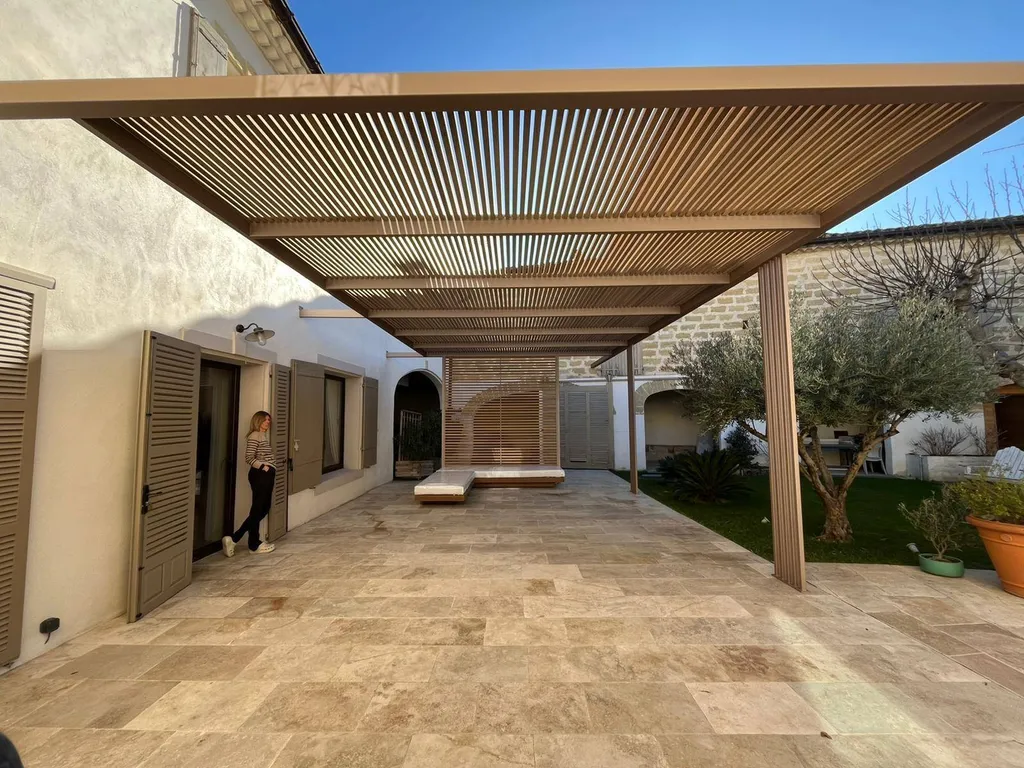 Pergola sur mesure bois et acier Aix-en-Provence