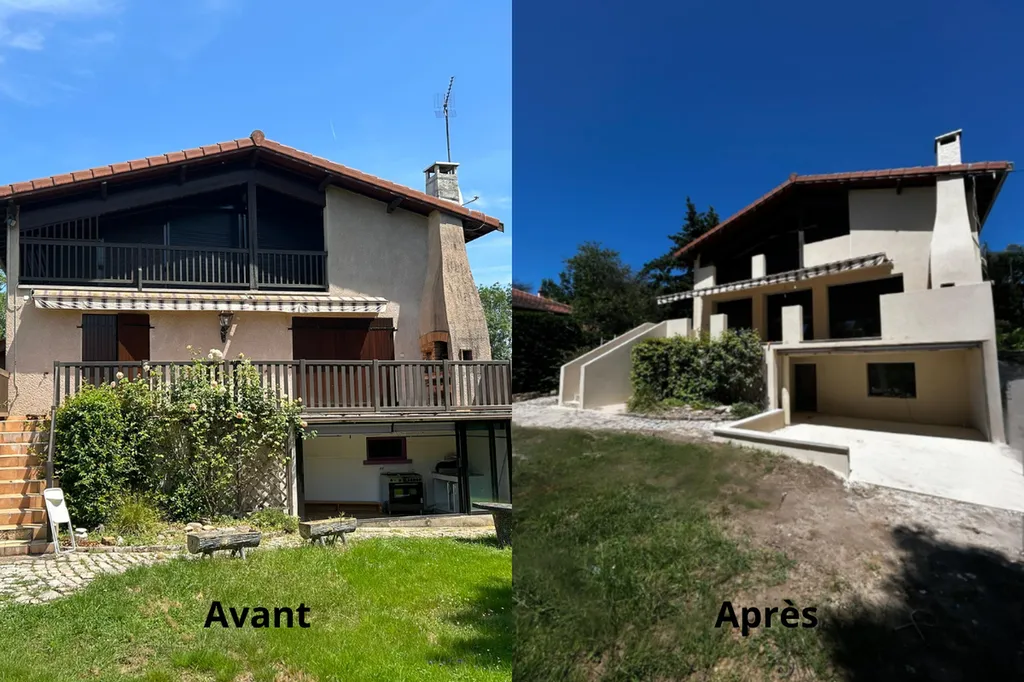 Avant / après rénovation globale d’une maison à La Tour-de-Salvagny près de Lyon (Rhône 69)