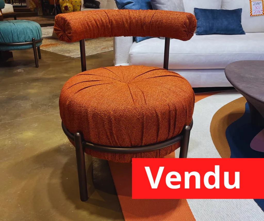 Fauteuil BONBON rouille avec dossier réglable