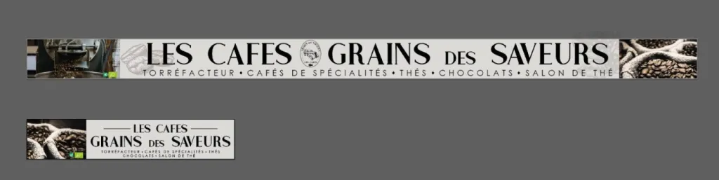 Enseigne bâche tendue grand format pour un torréfacteur à Auterive, aux portes de Toulouse