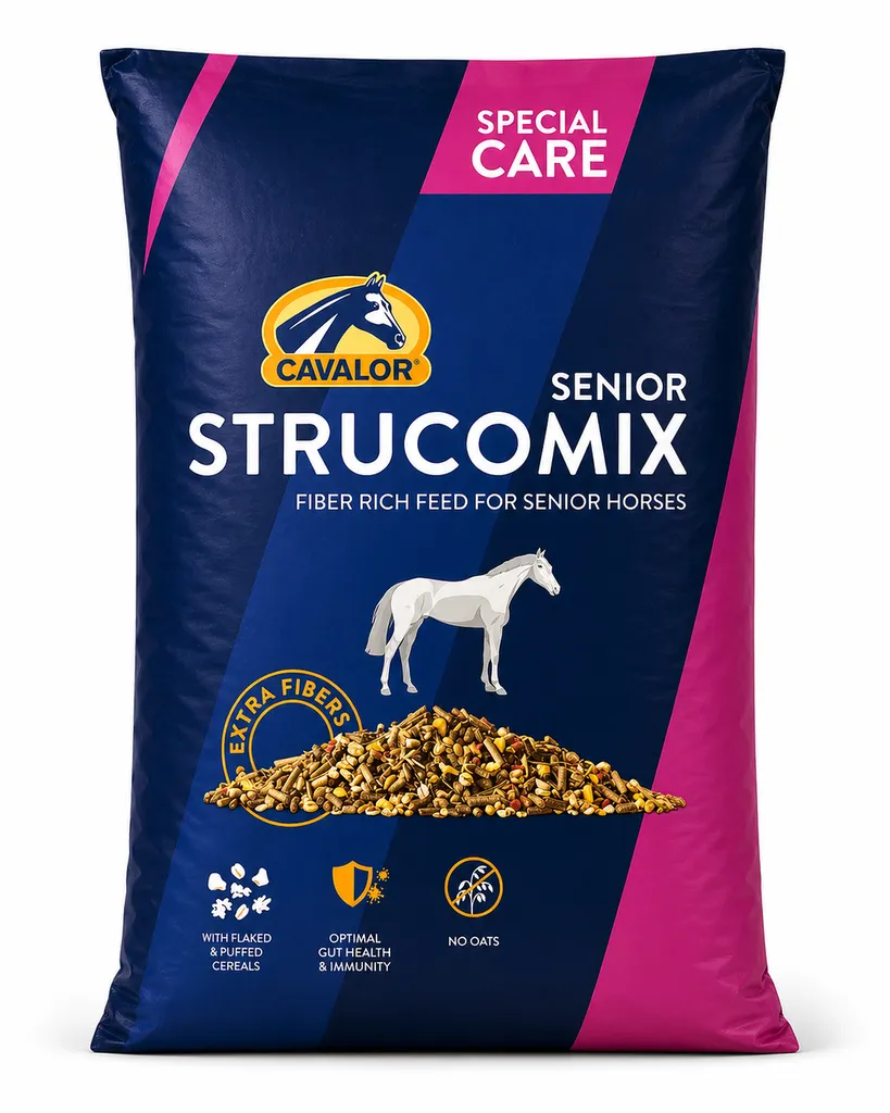 Cavalor Strucomix Original – muesli riche en fibres pour chevaux sensibles et de loisir