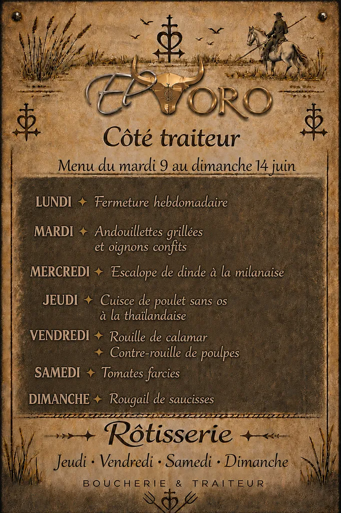 Menu de la semaine