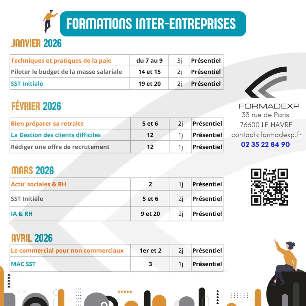 Réservez dès maintenant vos prochaines sessions inter-entreprises avec Formadexp