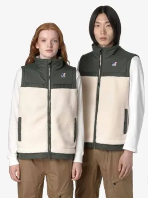 veste unisexe sans-manches Ecru - Green Blackish K-Way La Vrai 3.0 Jile à Dieppe chez Urban Chic