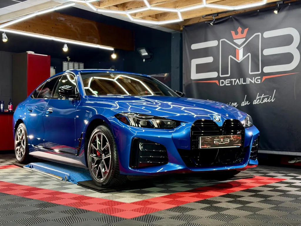 BMW i4 M60 – Protection céramique GYEON Infinite par EMB Detailing à Vaugneray (Lyon)