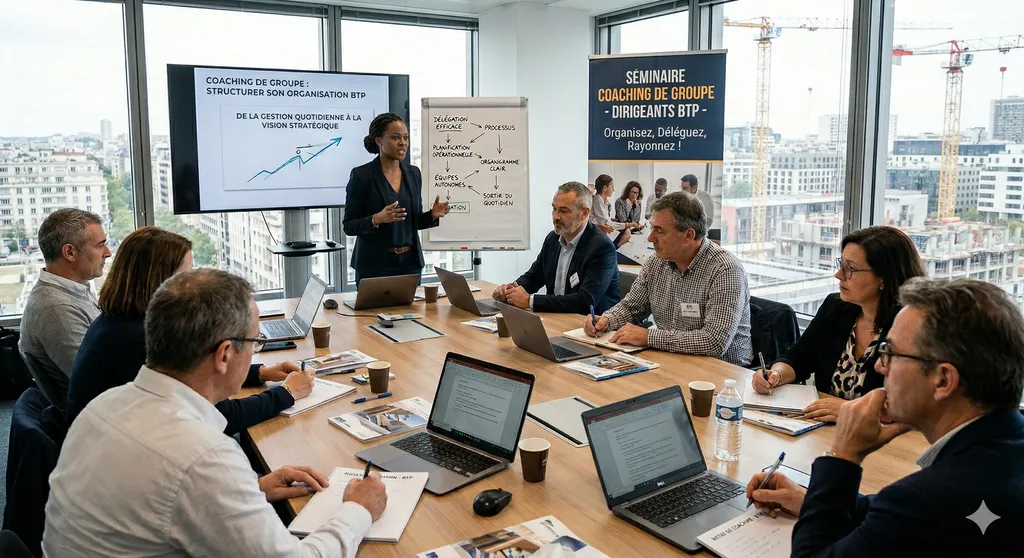 Dirigeants du BTP à Vannes débordés par la gestion quotidienne : coaching en groupe pour structurer son organisation