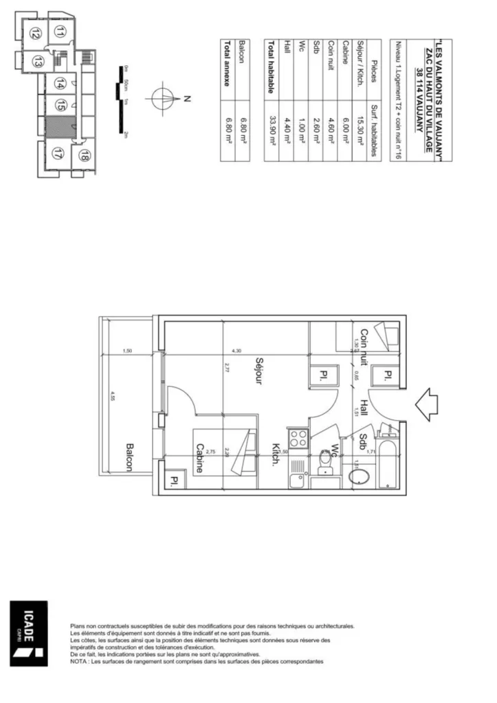 Appartement T2 authentique et meublé exposé sud avec 6 couchages à Vaujany face au Massif des Grandes Rousses