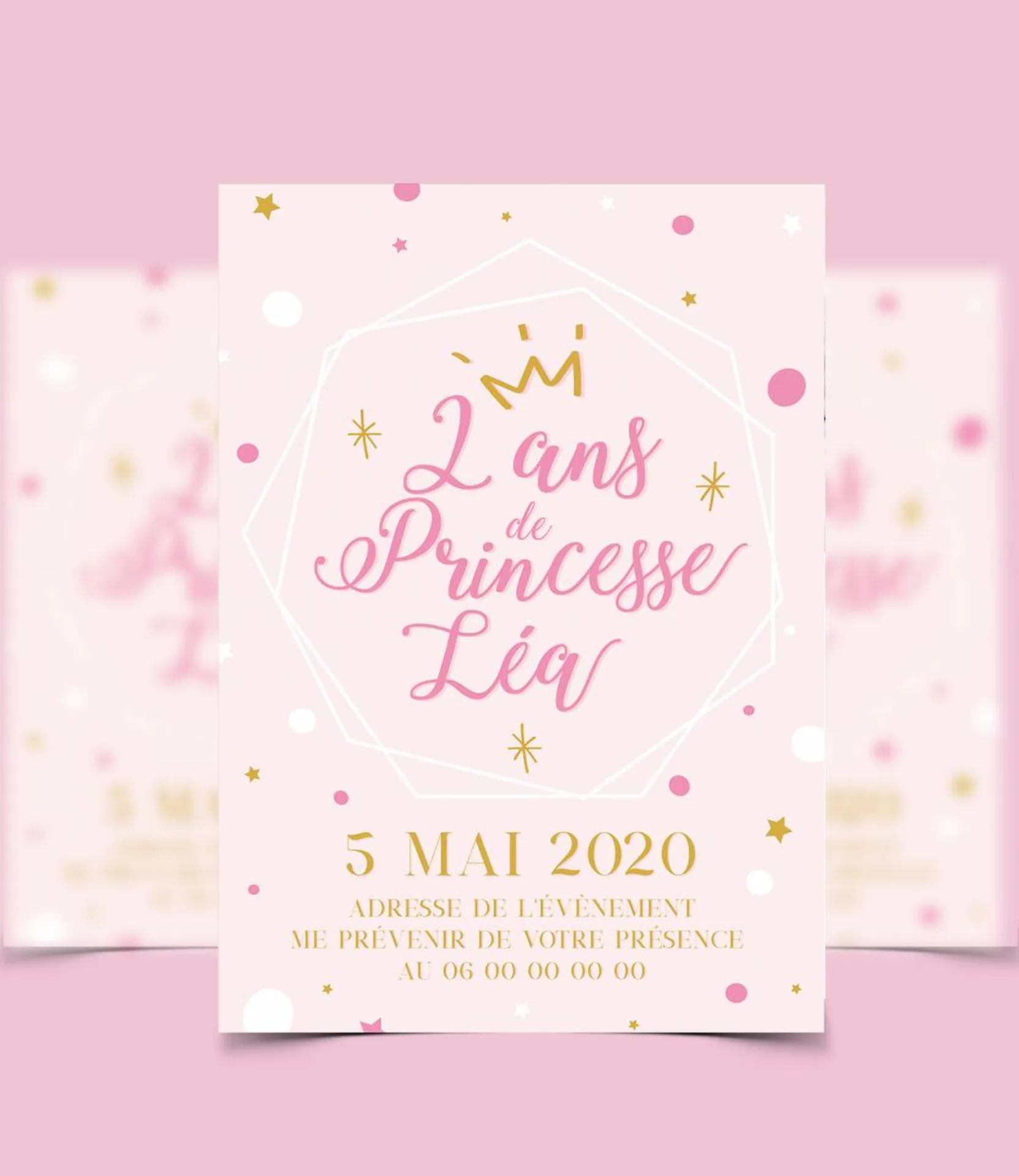 invitation anniversaire princesse fille à personnaliser marseille