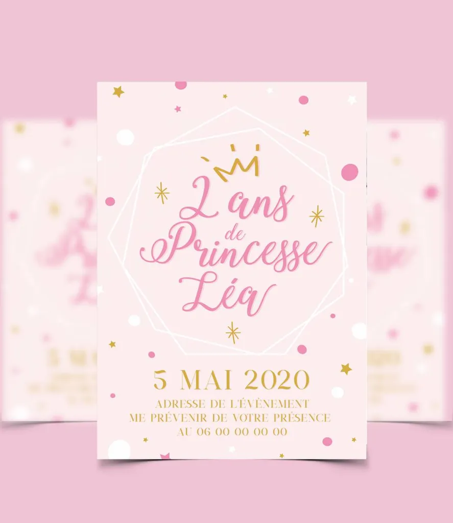 invitation anniversaire princesse fille à personnaliser marseille