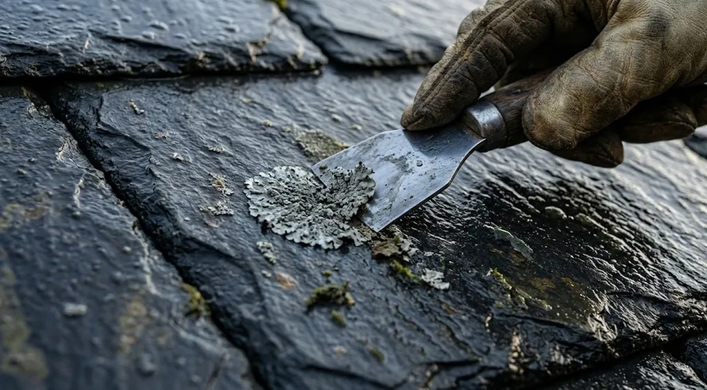 Démoussage écologique de toitures en ardoise