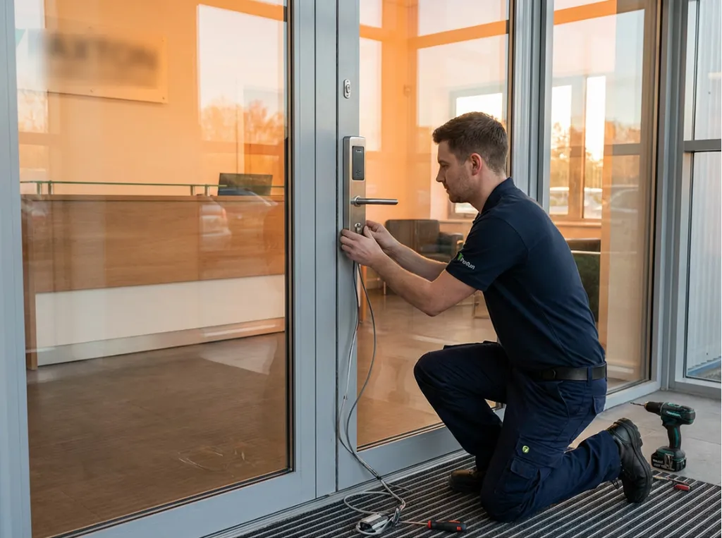 Béquille électronique Paxton (ou poignée connectée) : installation et configuration pour contrôle d'accès intelligent en entreprise