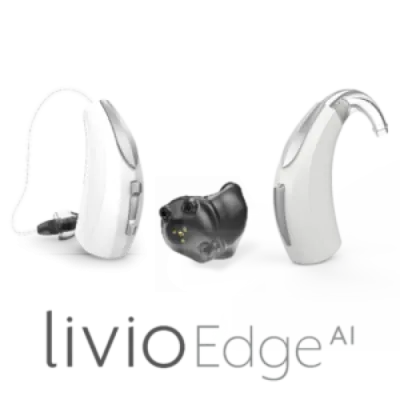 Livio Edge AI de Starkey : aide auditive rechargeable intra-auriculaires et contours d'oreille avec suivi de bien-être cérébral et corporel et l’intelligence artificielle
