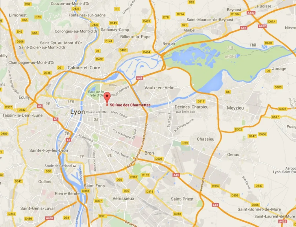 Carte emplacement le Fifty à Villeurbanne