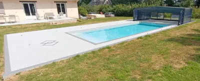 abri mi-haut ouvert sans rail au sol