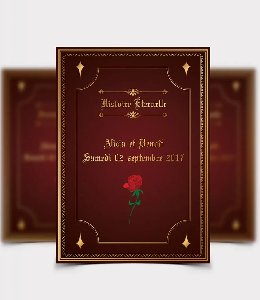 faire part original sur mesure au thème du mariage conte de fée marseille