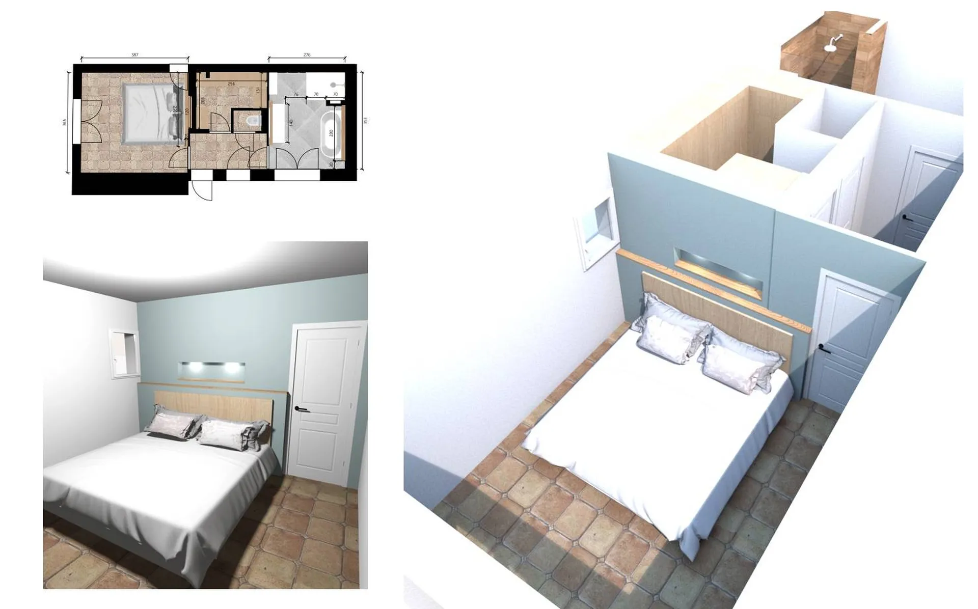 Architecte d'intérieur à Eguilles : Rénovation d'une suite parentale et salle de bain par l'AGENCE MRC, experte en aménagement pour maison sur la région Aixoise