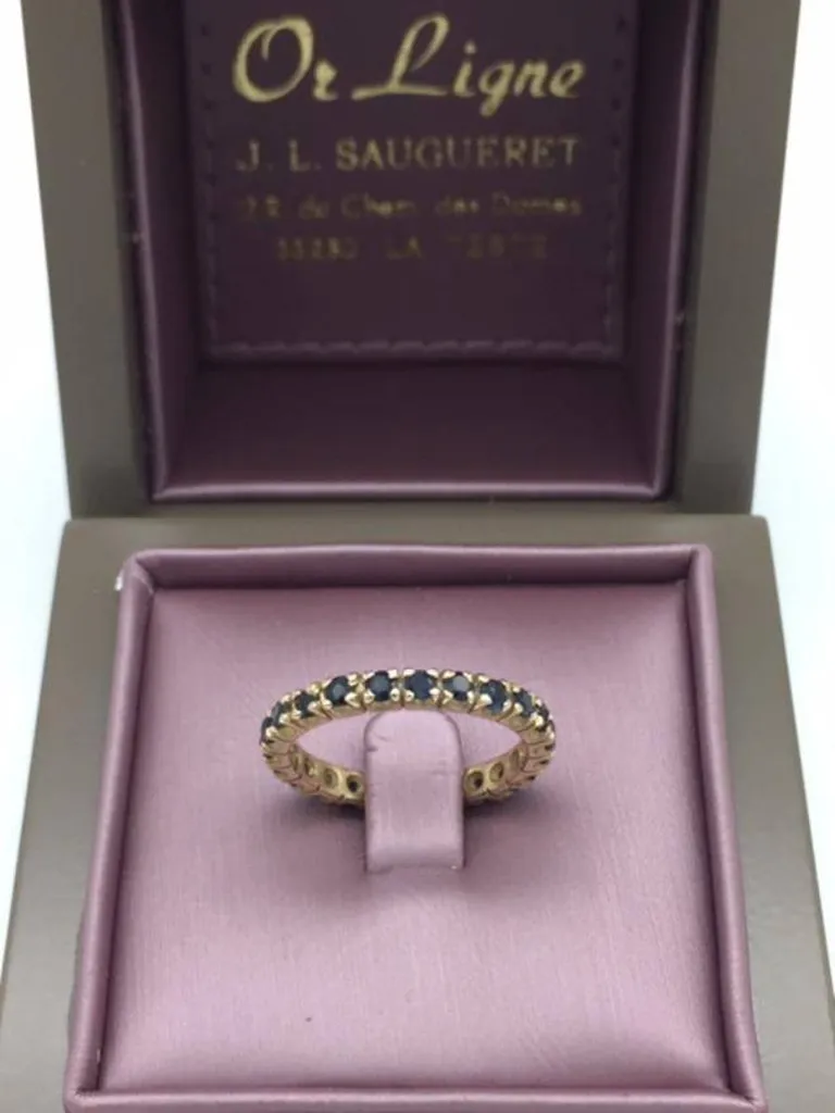 Bague or 750/1000ème tour complet saphirs occasion Or Ligne La Teste Bassin d'Arcachon 