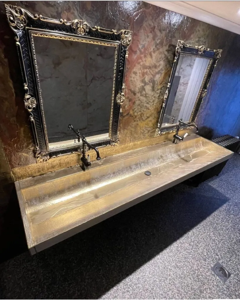  Feuille de Pierre, patine feuille d’or, resine Crystal TERRE DU MONDE