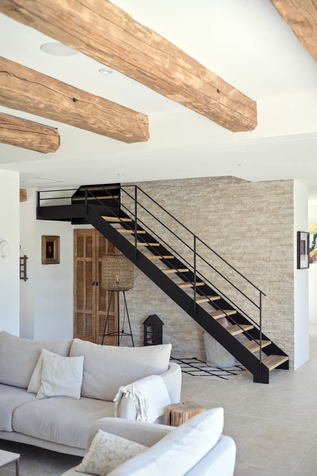 escalier haut de gamme acier bois