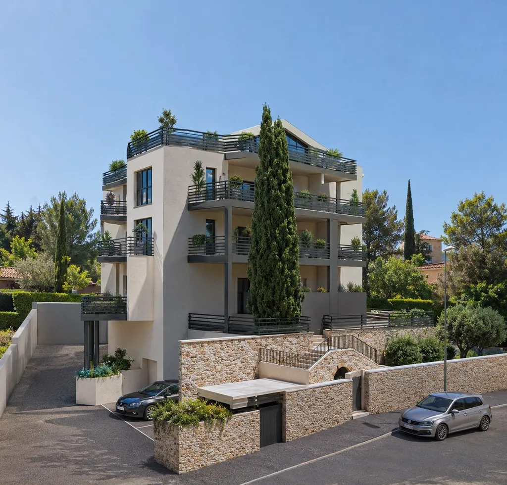 Installation complète de chauffage, climatisation gainable, plomberie et eau chaude sanitaire pour une résidence neuve de 15 logements en copropriété à Aix-en-Provence (13)
