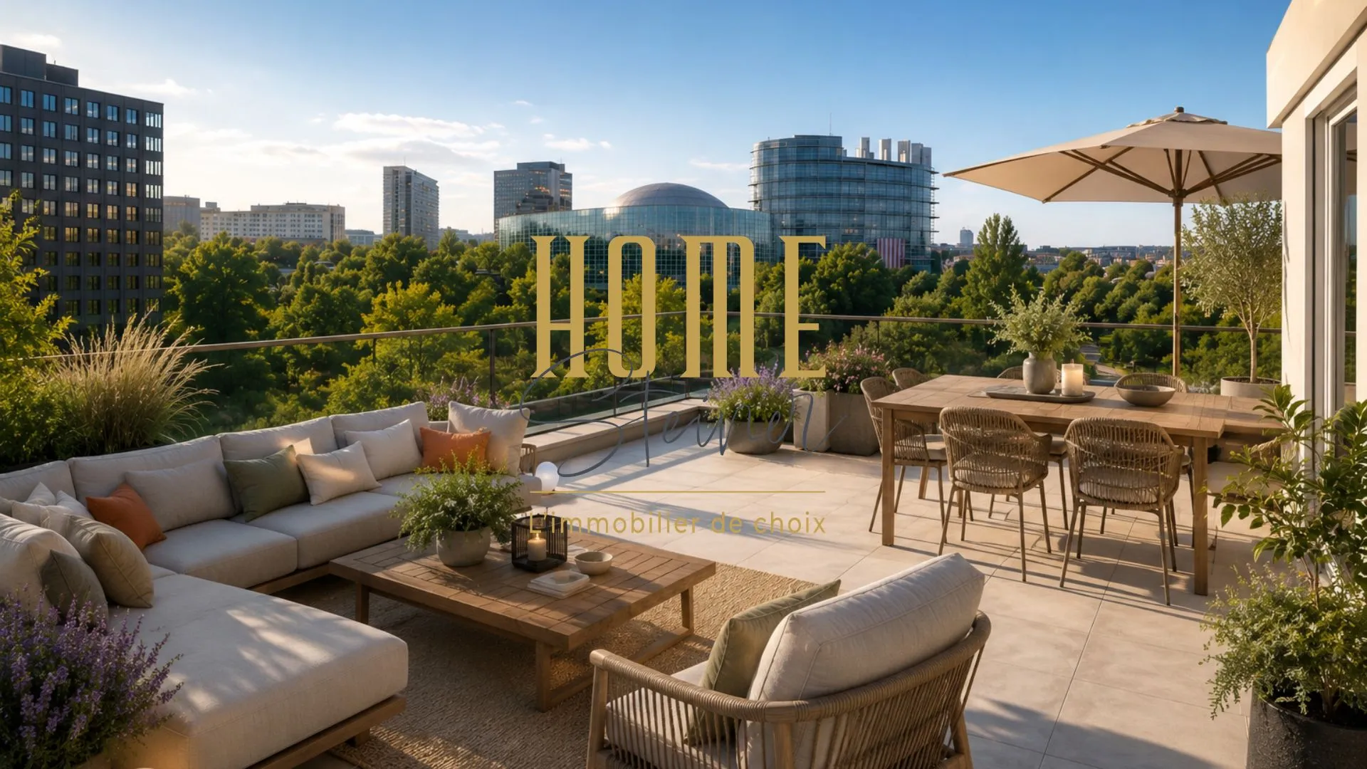 Une terrasse avec vue sur le Parlement Européen 