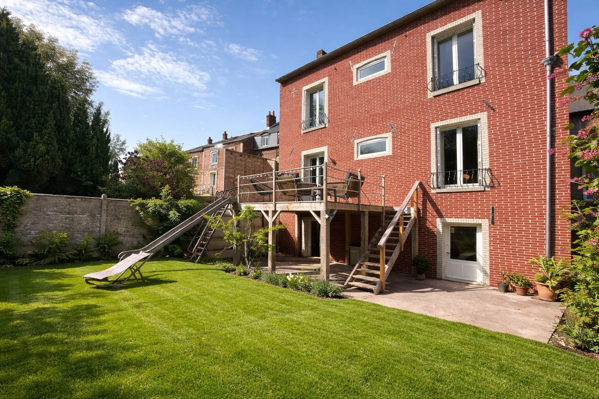 Terrasse de la maison située dans le centre-ville de Dieppe