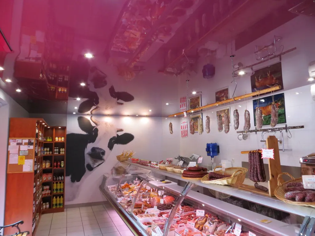 Décorations murales personnalisables pour commerces, hôtels, restaurants grâce aux toiles tendues imprimées  - boucherie Tourrnefeuille