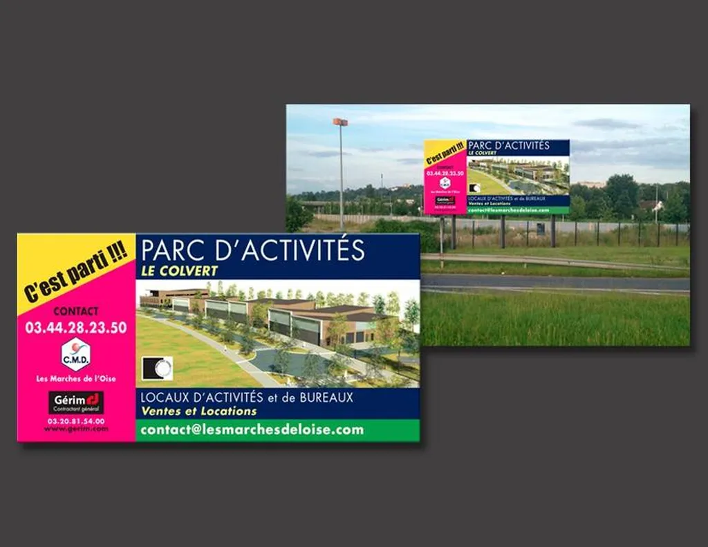 Impression de panneaux de chantier 4x3 pour un permis de construire en région Île-de-France