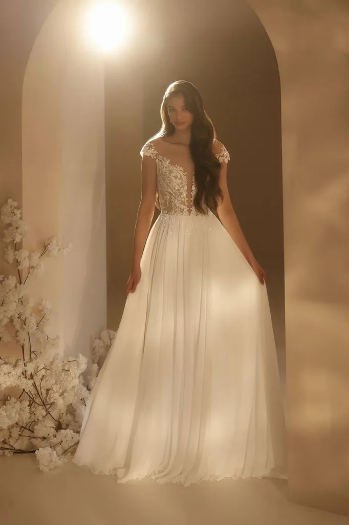 Robe de mariée bohème en mousseline à Marseille près Vitrolles 